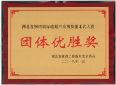 2018.10湖北省鋼結(jié)構(gòu)焊縫超聲檢測(cè)技能比武大賽獲